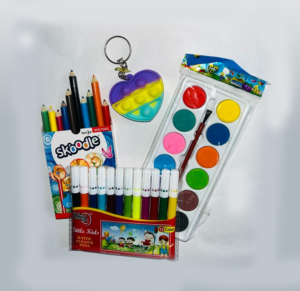 Combo pack color sketch pencil with keyring poppet heart