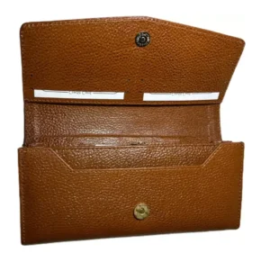 Genuine Leather Women's RFID Blocking Multi-Slot Wallet/Clutch (Tan) - Image 2