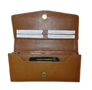 Genuine Leather Women's RFID Blocking Multi-Slot Wallet/Clutch (Tan) - Image 4