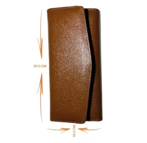 Genuine Leather Women's RFID Blocking Multi-Slot Wallet/Clutch (Tan) - Image 3