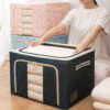 66 LTR Foldable Steel Frame Cloths Zip Organizer Bag