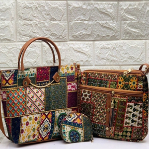 Rajasthani print casual bag combo of 3 pcs