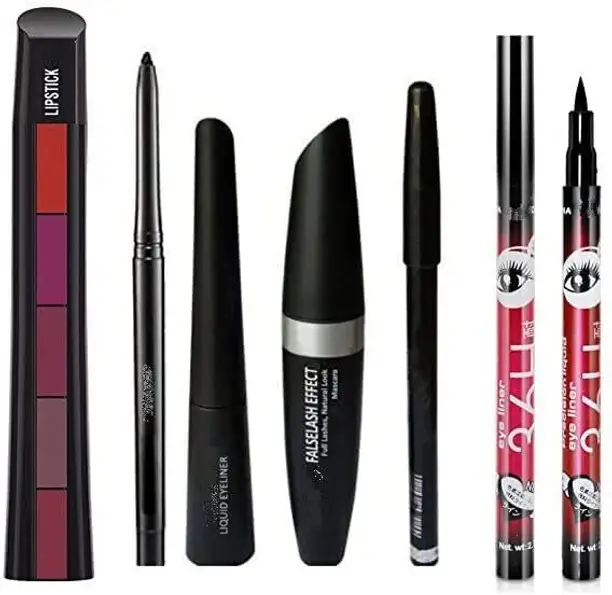 Lipstick with 3 in 1 Eyeliner Mascara Eyebrow