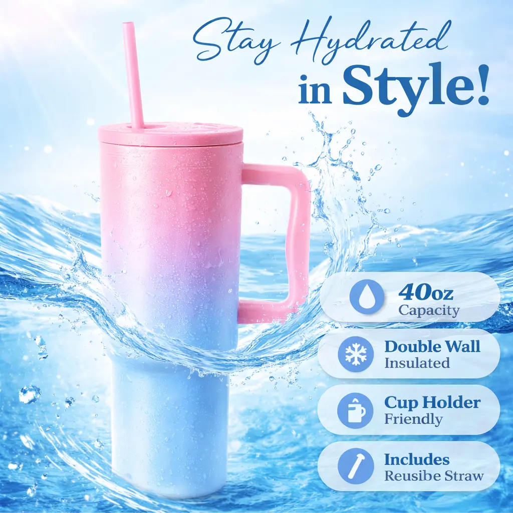 Stainless Steel Tumbler Hot and Cold with Handle