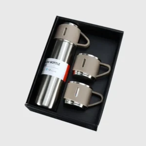 Vacuum Flask Set with 2 Cups cream