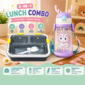 Deer Horn Water Bottle & Lunch Box Combo