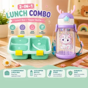 Deer Horn Water Bottle & Lunch Box Combo